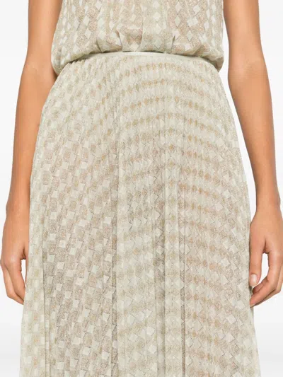Forte Forte Plissé Pattern Midi Skirt In Neutral