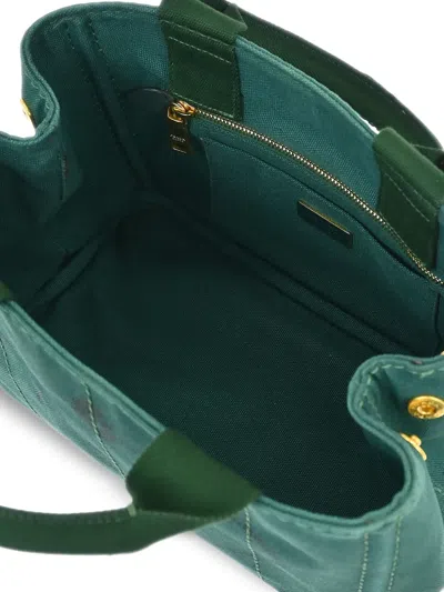 Pre-owned Prada 2010s Canapa Canvas Tote Bag In Green
