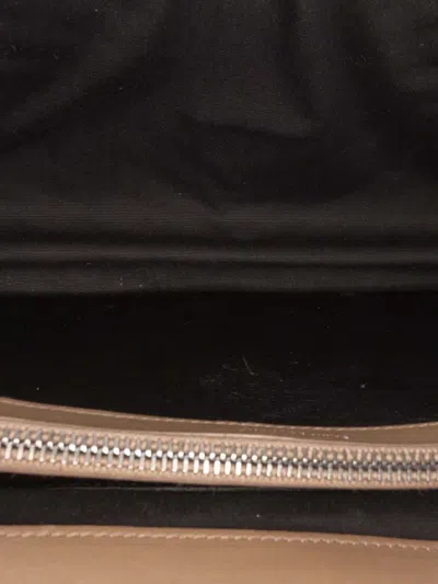 Pre-owned Saint Laurent 2017 Large Quilted Chevron Sheepskin College Satchel In Brown