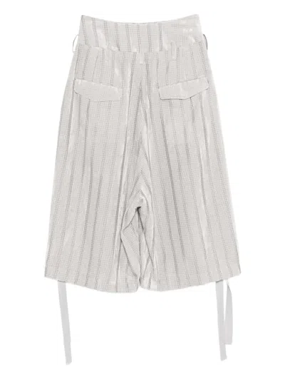 Yohji Yamamoto Checked Trousers In White