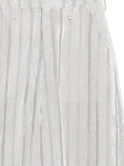 Yohji Yamamoto Checked Trousers In White