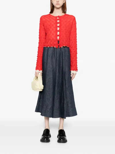 Yanyan Knits Borlor Cardigan In Red