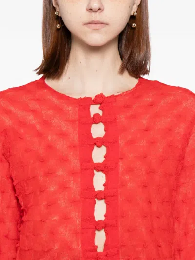 Yanyan Knits Borlor Cardigan In Red