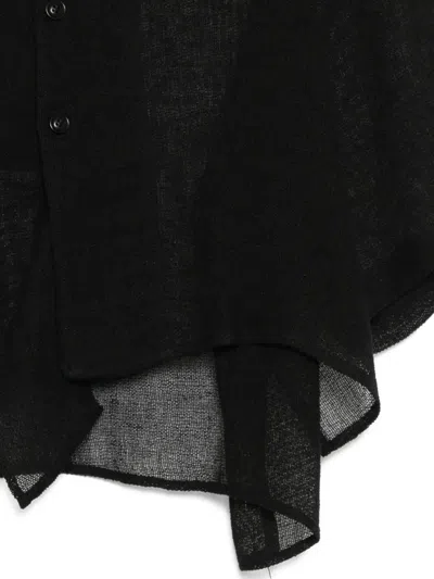 Y's Mesh Collared Blouse In Black