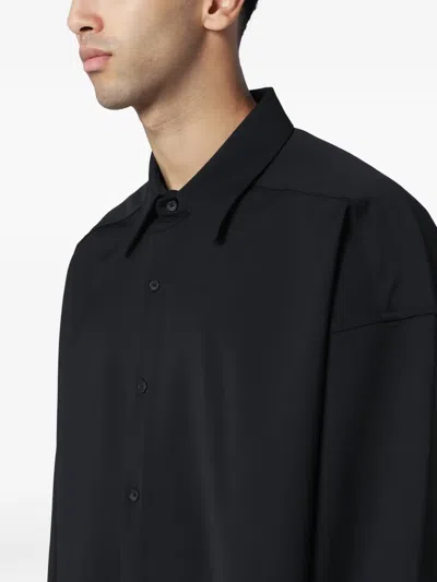 Entire Studios Oversized Wool Blend Long Sleeve Shirt In Black