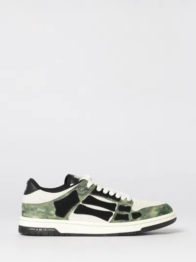 Amiri Camo Skel Lace-up Sneakers In Green