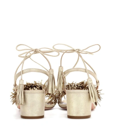 Shop Aquazzura Exclusive To Mytheresa.com – Wild Thing 50 Suede Sandals In Light Gold