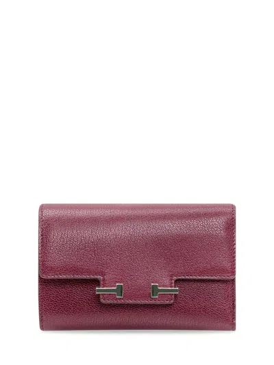 Tom Ford Grain Compact Wallet In Brown