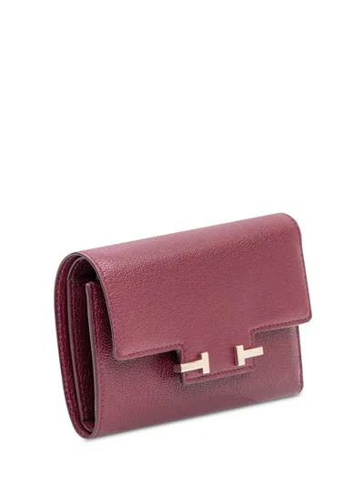 Tom Ford Grain Compact Wallet In Brown