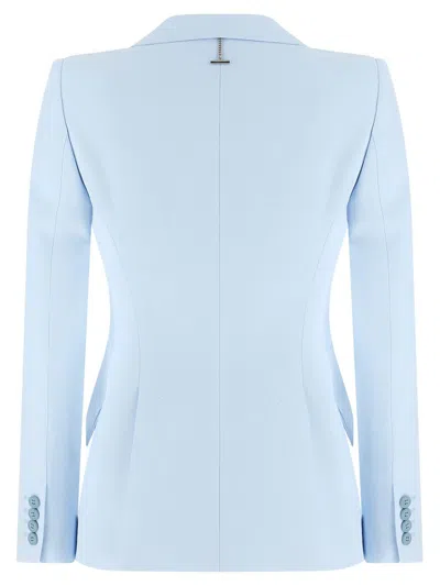 Alexander Mcqueen Single-breasted Blazer Jacket In Pearl Blue
