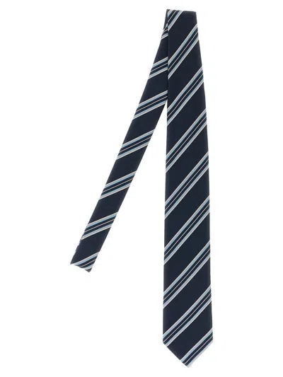 Brioni Silk Tie Narrow Shape Diagonal Stripe Pattern In Multi