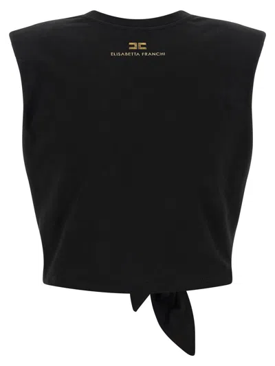Elisabetta Franchi Knot T-shirt In Black