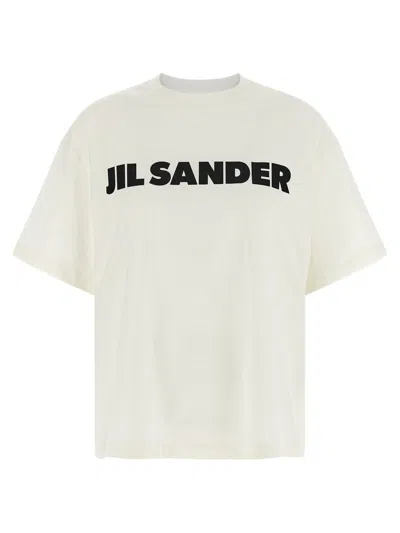 Jil Sander Crewneck Short Sleeves Classic Print T-shirt Clothing In White