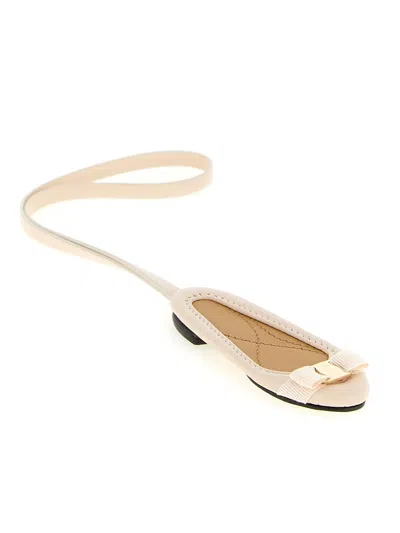 Ferragamo Grosgrain Bow Varina Charm In Neutral