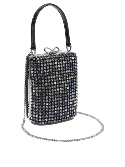 Self-portrait Mini Multi Crystal Handbag In Black