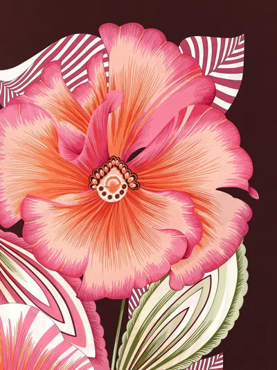 Ferragamo Brezza Square Scarf Bold Floral Pattern In Pink