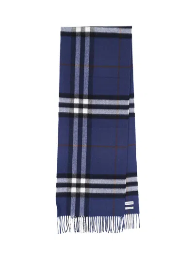Burberry Cashmere Scarf Featuring Check Pattern And Fringe In Multi