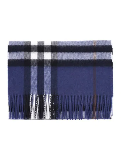 Burberry Cashmere Scarf Featuring Check Pattern And Fringe In Multi