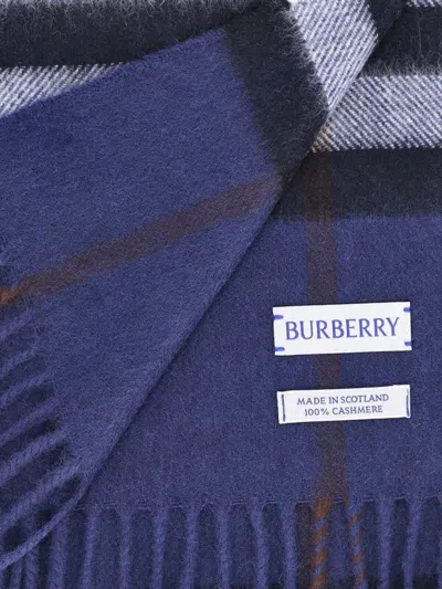 Burberry Cashmere Scarf Featuring Check Pattern And Fringe In Multi