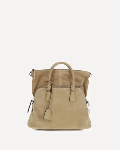 Margiela Beige Calf Leather Bos Taurus Shoulder Bag In Brown