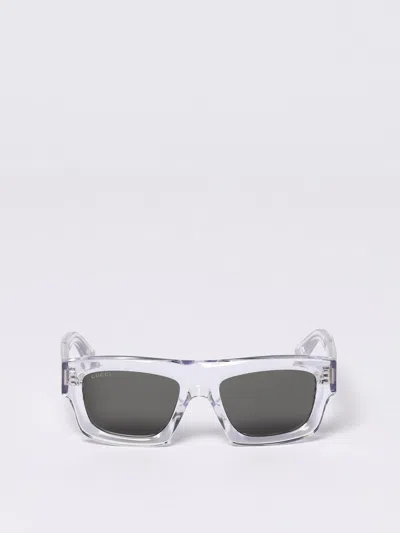 Gucci Rectangular Sunglasses Transparent Frame In Transparent