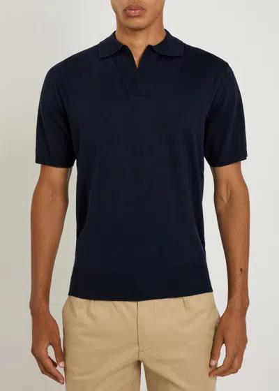 Aurélien Wool Polo Shirt In Blue