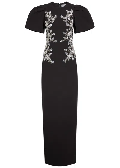 Rebecca Vallance Zephyr Embellished Crepe Gown In Black