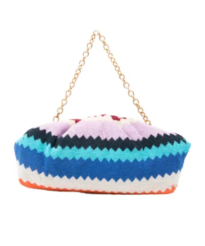 Missoni Zigzag Shoulder Bag Chevron Pattern Chain Strap In Multi