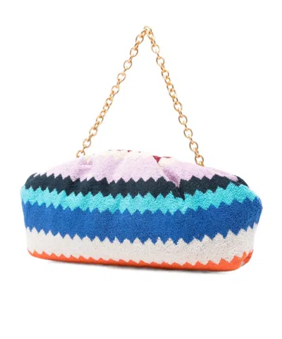 Missoni Zigzag Shoulder Bag Chevron Pattern Chain Strap In Multi