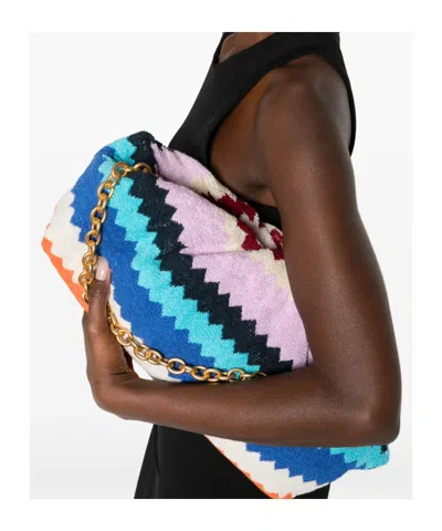 Missoni Zigzag Shoulder Bag Chevron Pattern Chain Strap In Multi