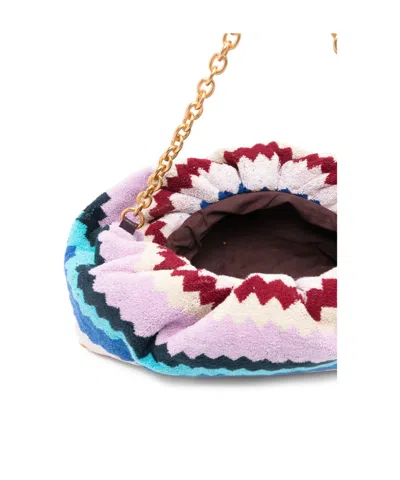 Missoni Zigzag Shoulder Bag Chevron Pattern Chain Strap In Multi