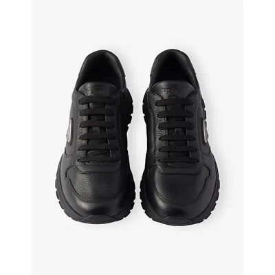 Prada Prax 01 Re-nylon And Brushed Leather Sneakers In Black