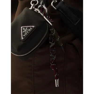 Prada Womens Green Speedrock Re-nylon Keychain Charm In Green