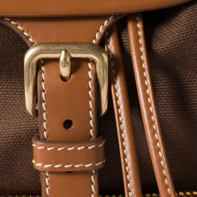 Miu Miu Canvas And Leather Backpack In Brown