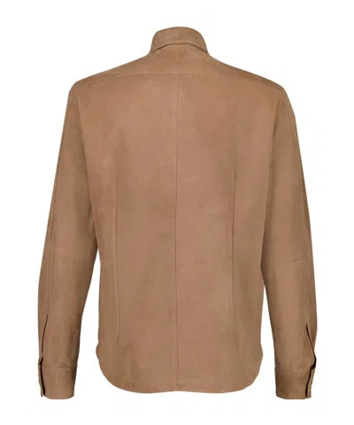Boglioli Button-up Overshirt Jacket In Brown