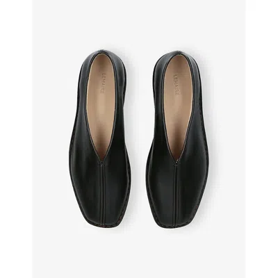 Lemaire 20mm Square-toe Piped Leather Loafers In Brown