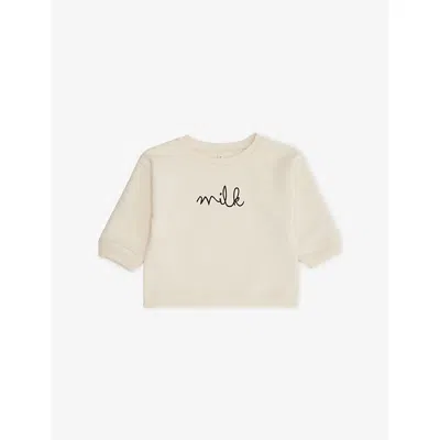 Organic Zoo Babies' Natural Milk-print Cotton Sweatshirt 3 Months