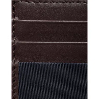 Prada Leather Card Holder Featuring Contrast Panel In Blue