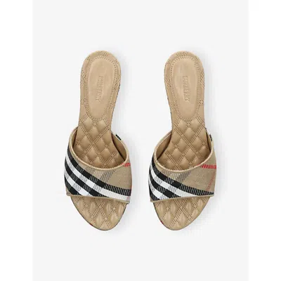 Burberry 45mm Sloane Heeled Sandals In Multi
