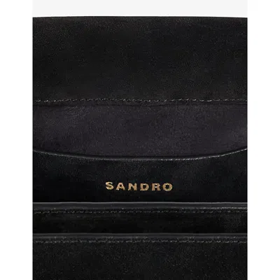 Sandro Womens Black Le Mambo Suede Shoulder Bag In Black