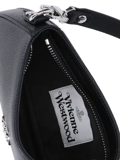 Vivienne Westwood Tasha Shoulder Phone Bag Faux Leather Black-3d-orb