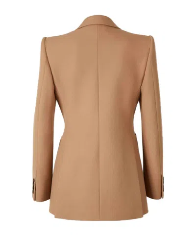 Chloé Peak-lapel Button Wool Blazer In Orange
