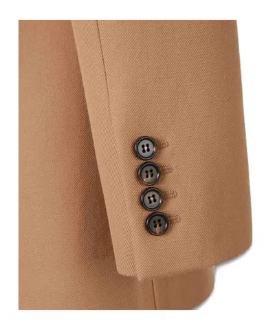 Chloé Peak-lapel Button Wool Blazer In Orange
