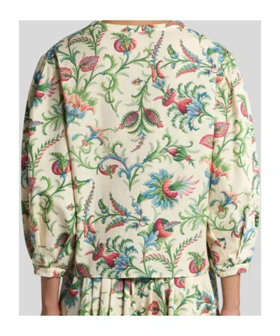 Etro Floral Cotton Blouse Shirt And Blouse Multicolor