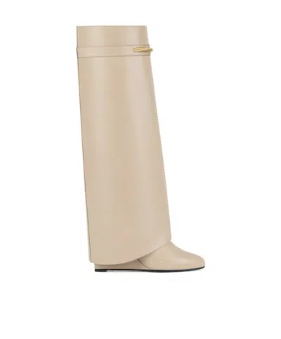 Givenchy Shark 95 Leather Knee-high Boots In Brown