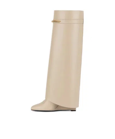 Givenchy Shark 95 Leather Knee-high Boots In Brown