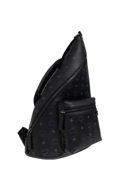 Mcm Zippered Single-shoulder Backpack In Pink