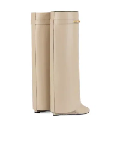 Givenchy Shark 95 Leather Knee-high Boots In Brown