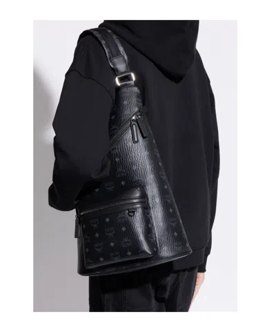 Mcm Zippered Single-shoulder Backpack In Pink