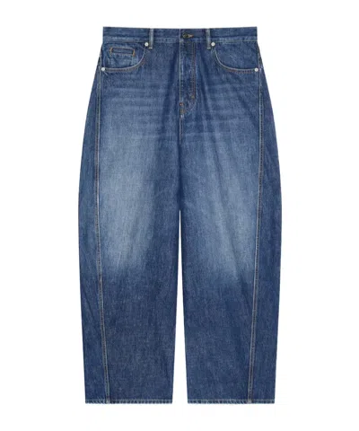 Givenchy Logo Patch Relaxed-fit Jeans In Blue